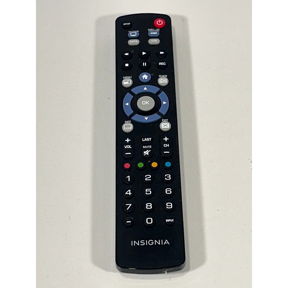Insignia TV Remote Control Cable Sat Streaming VOD Apps Black S3F80PBXX2-C0C8